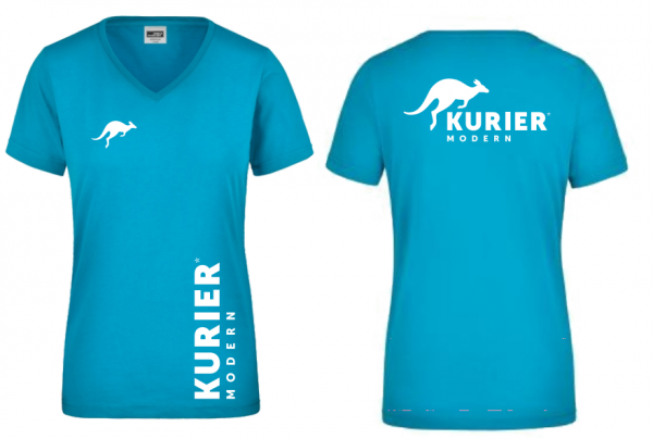 Damen T-Shirt türkis Kurier